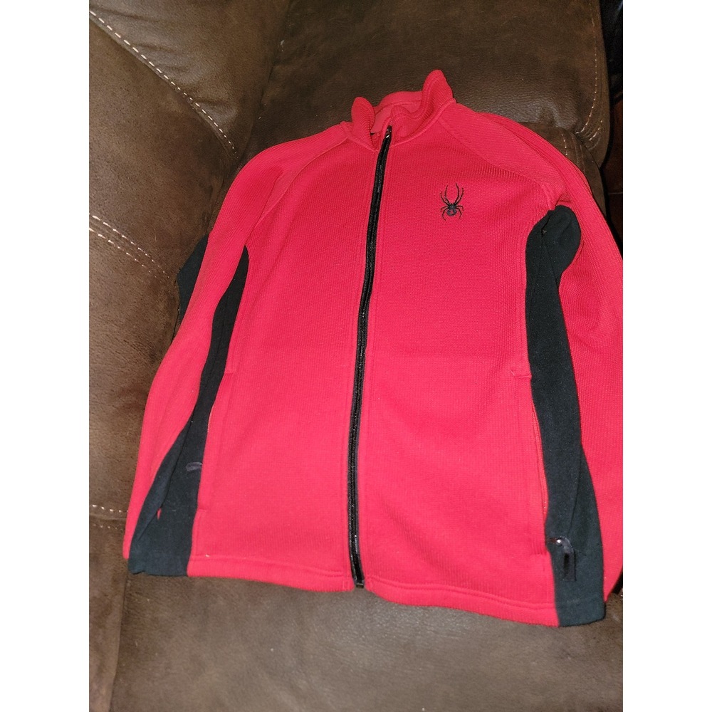 Spyder‎ red jacket size kids large 14 16 zip up full zip